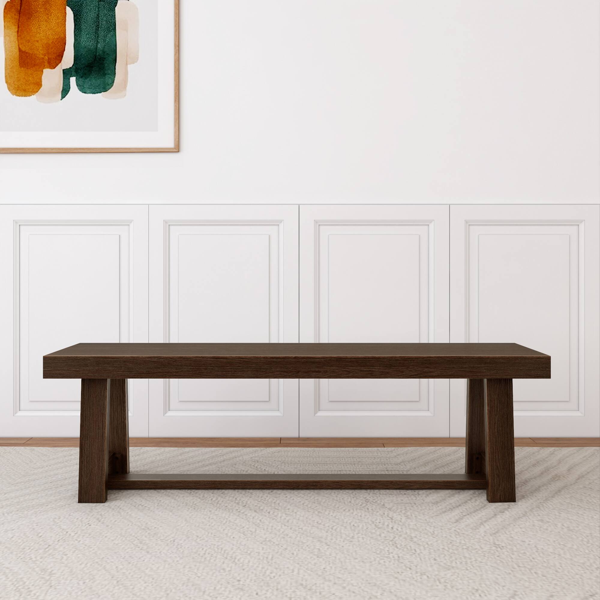 Alt View 1. Plank+Beam - Classic Dining Bench, Walnut Wirebrush - Walnut Wirebrush.