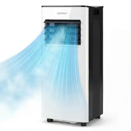 Front. Costway - Costway 8000 BTU AC Cools Room up to 350 Sq.Ft. 3-in-1 Air Cooler with Fan, Dehumidifier - White,Black.