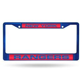 Rico Industries - New York NY Rangers NHL Blue Painted Metal Laser Cut License Plate Frame - Multi