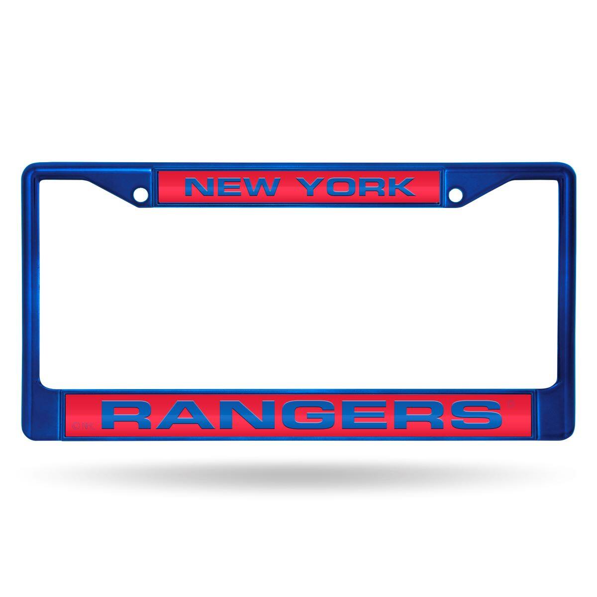 New York NY Rangers NHL Blue Painted Metal Laser Cut License Plate Frame