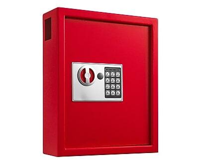 Front. AdirOffice - AdirOffice 40 Key Electronic Keypad Cabinet, Red (680-40-RED) - Red.