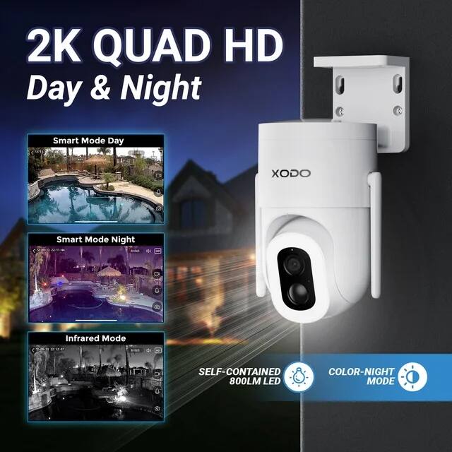 2K QUAD HD  
Day & Night  

Smart Mode Day  
Smart Mode Night  
Infrared Mode  

SELF-CONTAINED 800LM LED  
COLOR-NIGHT MODE