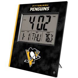 Keyscaper - Pittsburgh Penguins Cross Hatch Digital Desk Clock - Multicolor