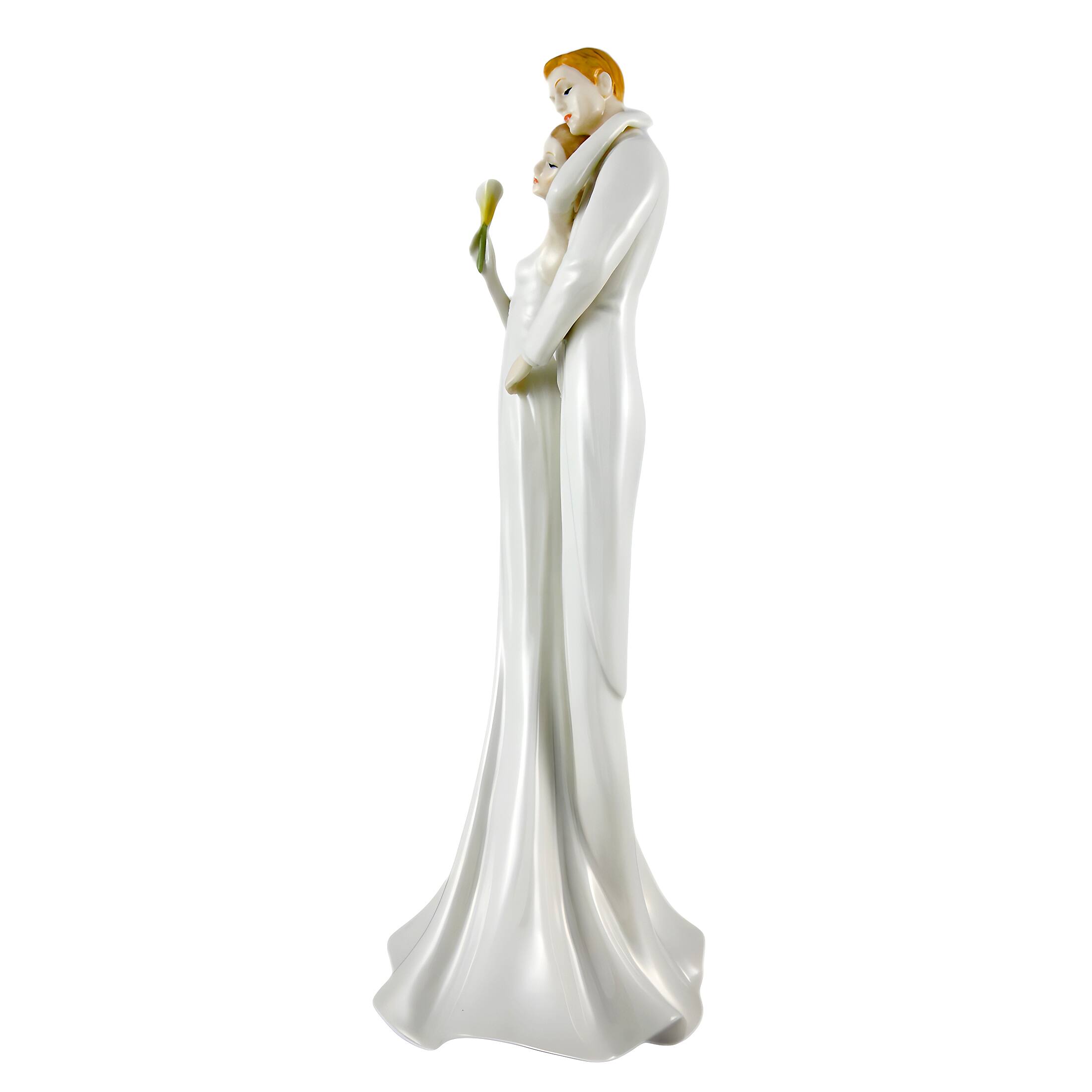 Alt View 1. Veronese Design - TO HAVE AND HOLD Fine Porcelain Wedding Couple Statue - White.