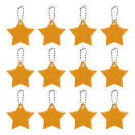 Unique Bargains - Safety Reflector, Reflective Tags Pendant Star Shaped Safety Keychain with Chain - Fits Keychain/Purses/Cycling/Running - Orange Red