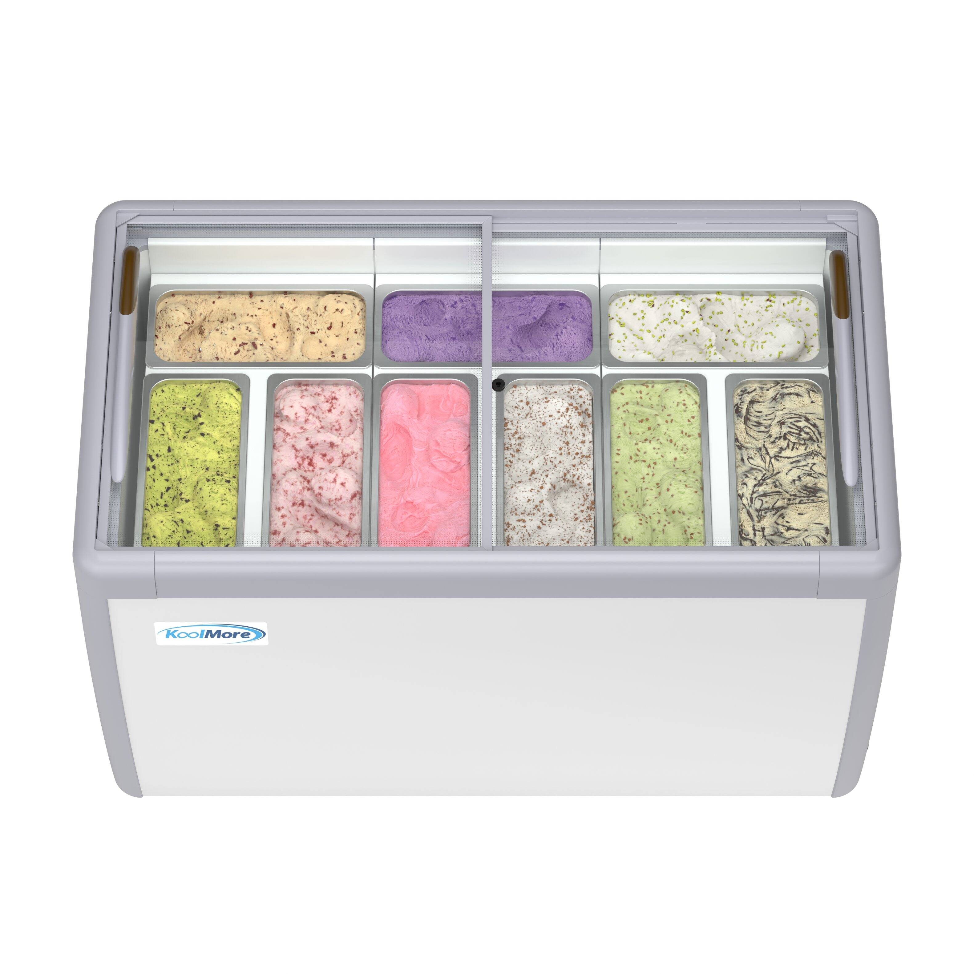 Back. Koolmore - 50 in. Gelato Dipping Cabinet Display Freezer with Sliding Glass Door, 13 cu. ft. KM-GDC-49SD - White.