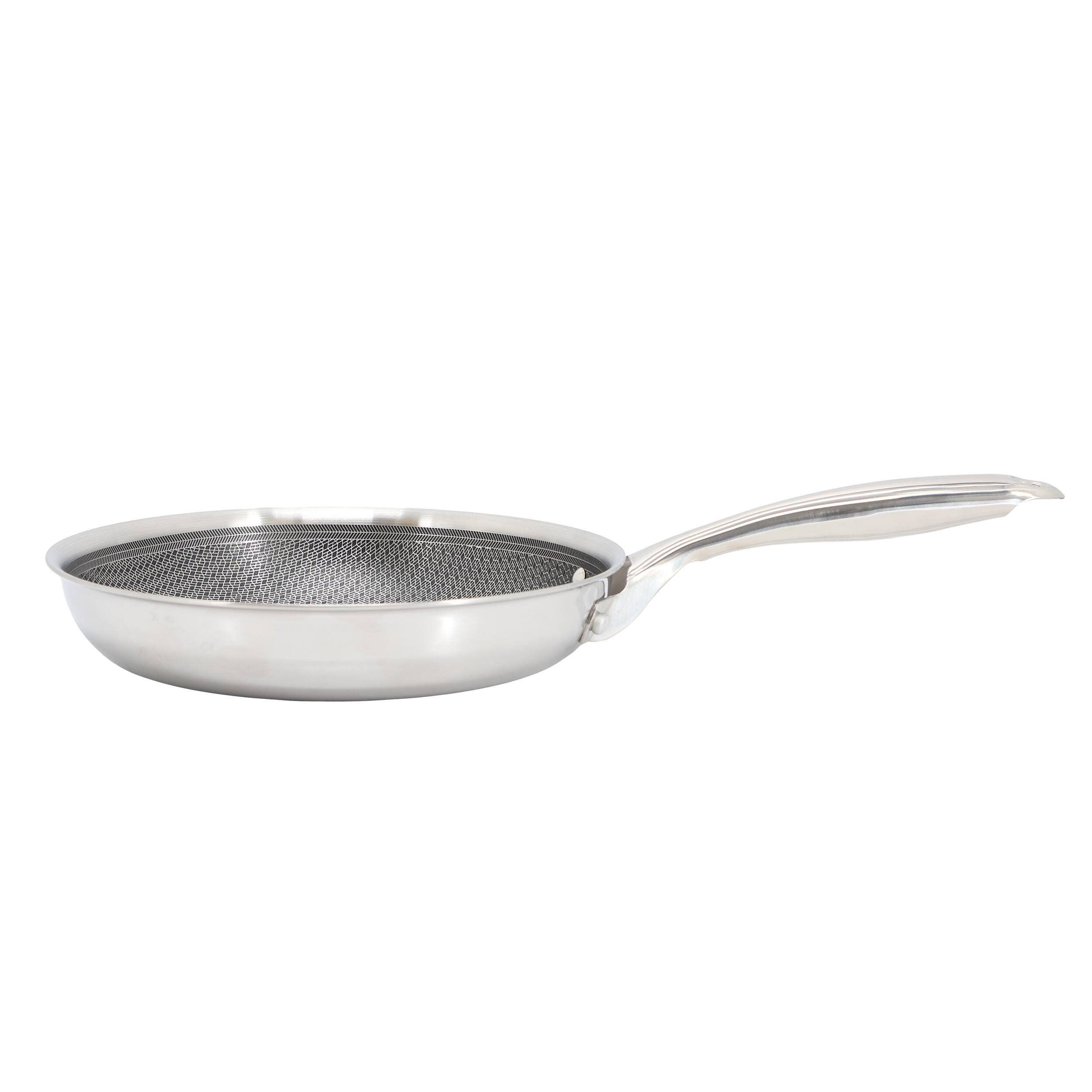 Alt View 1. Oster - Oster Modessa 9.5 Inch Nonstick Tri-ply Stainless Steel Frying Pan in Silver - Silver.