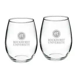 Jardine - Rockhurst Hawks 21oz. Two-Piece Stemless Wine Glass Set - Multicolor