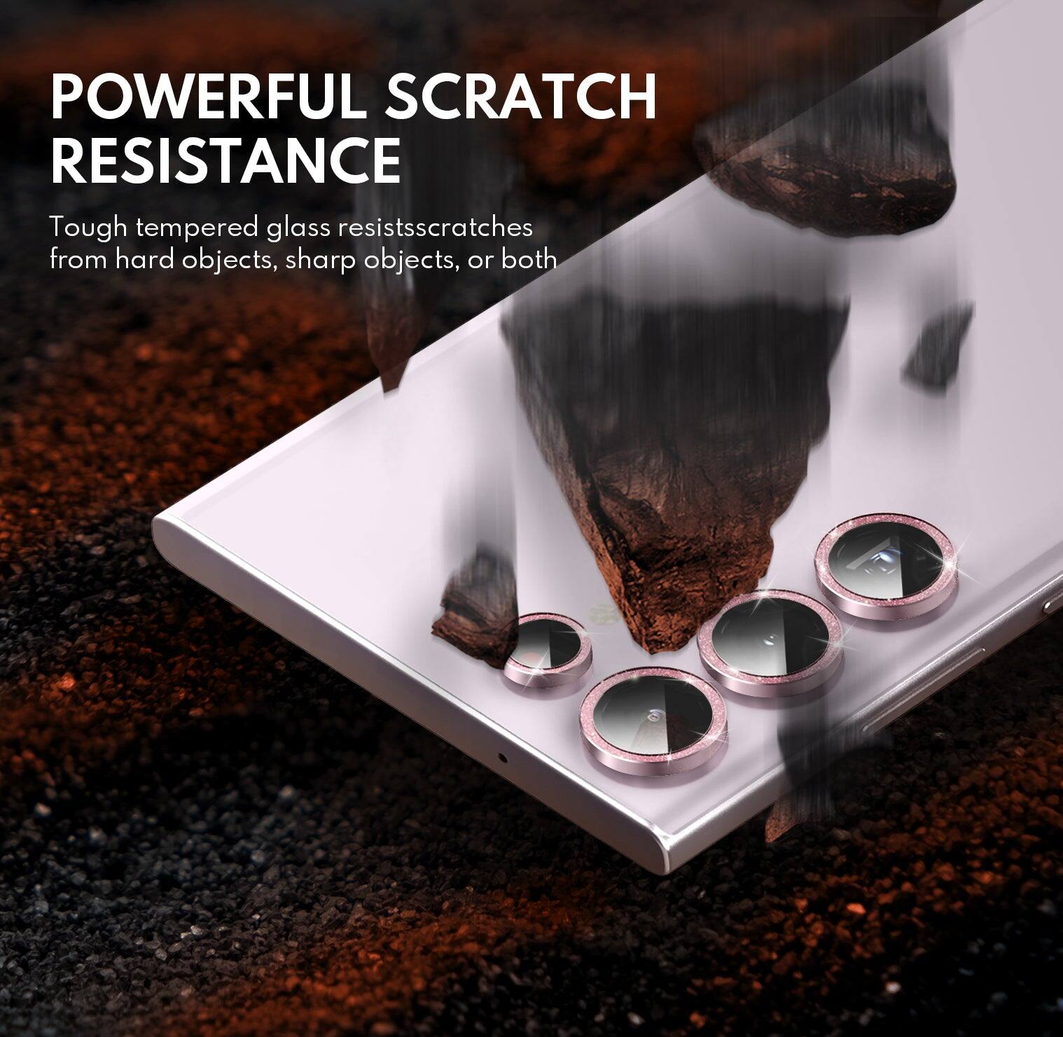POWERFUL SCRATCH RESISTANCE

Tough tempered glass resists scratches from hard objects, sharp objects, or both.