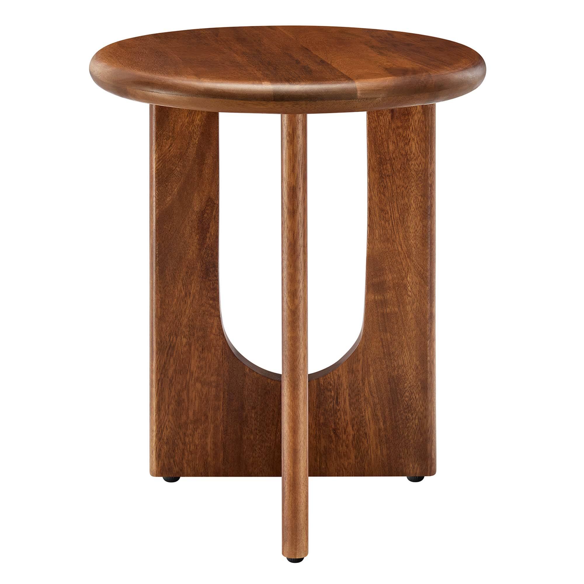 Alt View 2. Modway - Rivian Round Side Table by Modway - Walnut.
