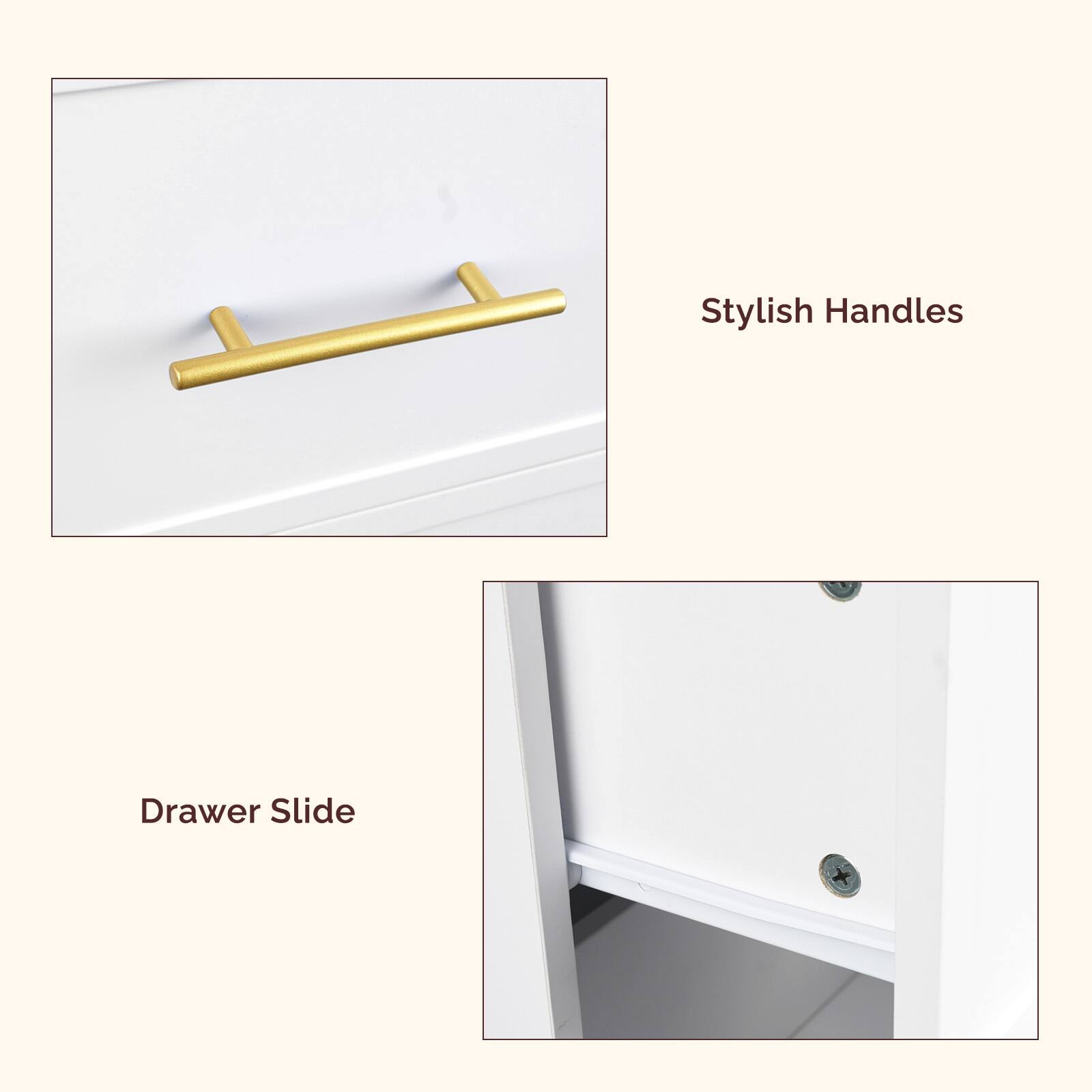 Stylish Handles  
Drawer Slide