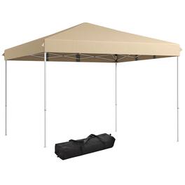 Ecooso - 13' x 13' Pop Up Canopy Tent, Instant Sun Shelter, Tents for Parties, Height Adjustable, with Wheeled Carry Bag - Beige