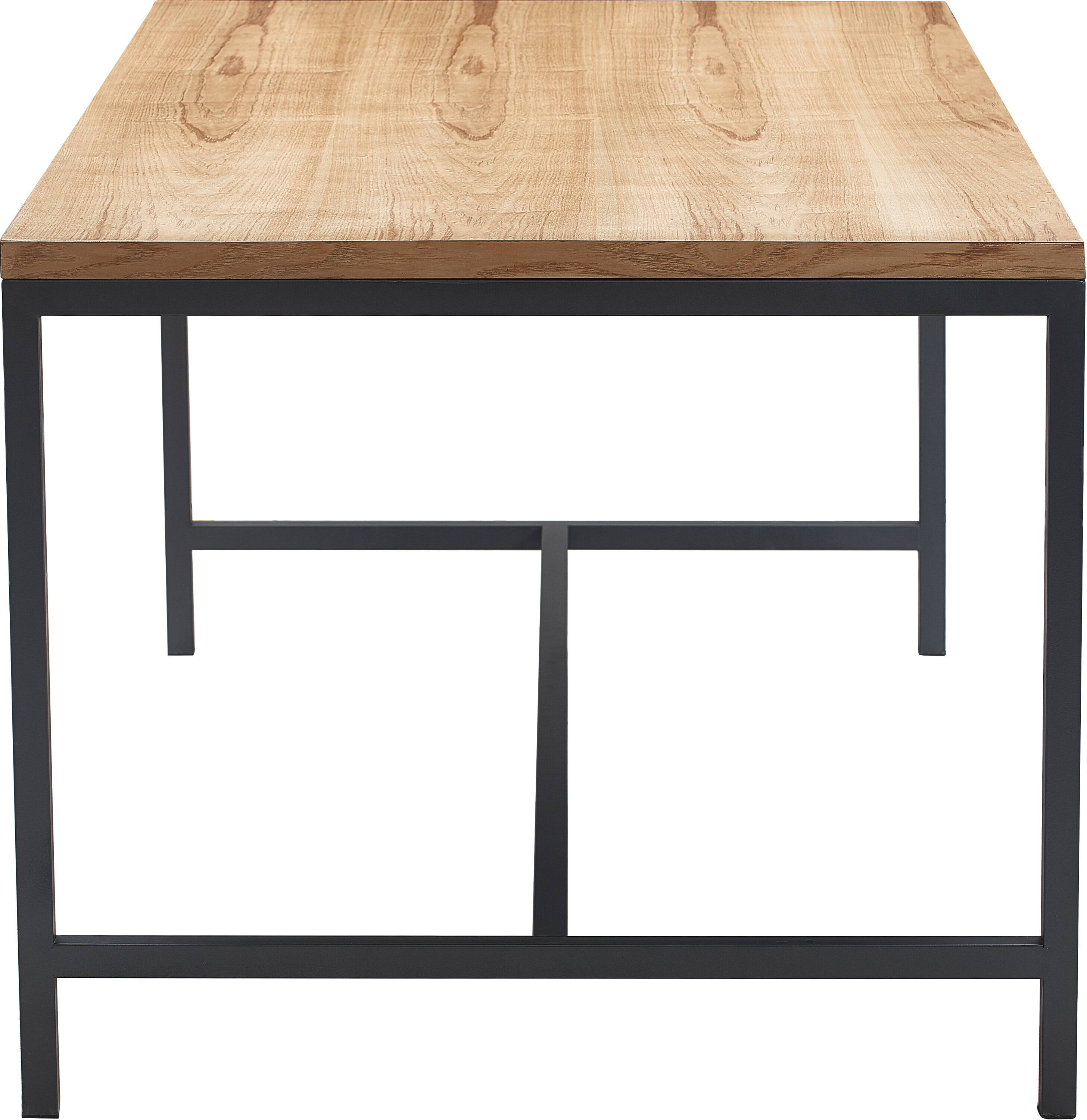 Alt View 4. Tommy Hilfiger - Tommy Hilfiger Robson Dining Table, Natural - Natural Wood and Black Metal.