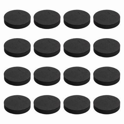 Front. Unique Bargains - Single Sided Speaker Isolation Pads 60x12mm Round EVA Acoustic Foam Anti-Vibration Feet for Speaker Subwoofer, 16pcs - Black.