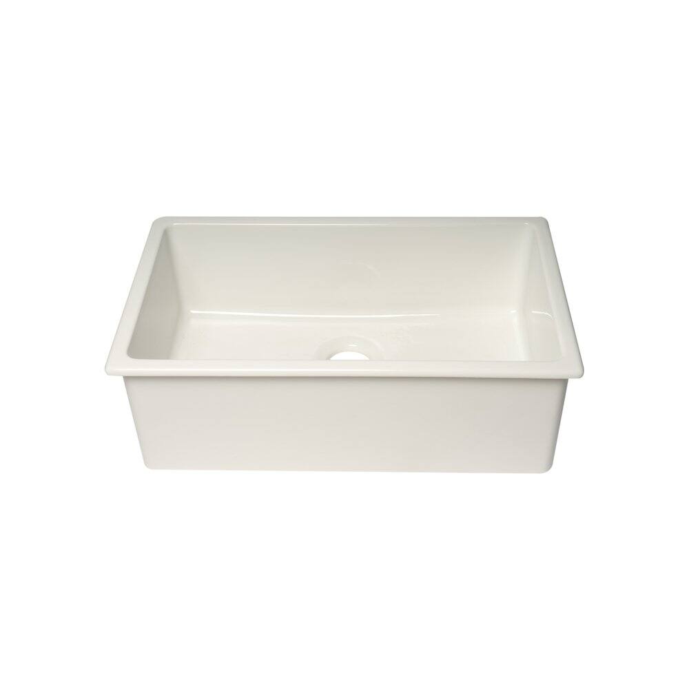 Alt View 2. Alfi - ALFI brand 30 White Undermount / Drop In Fireclay Kitchen Sink - White.