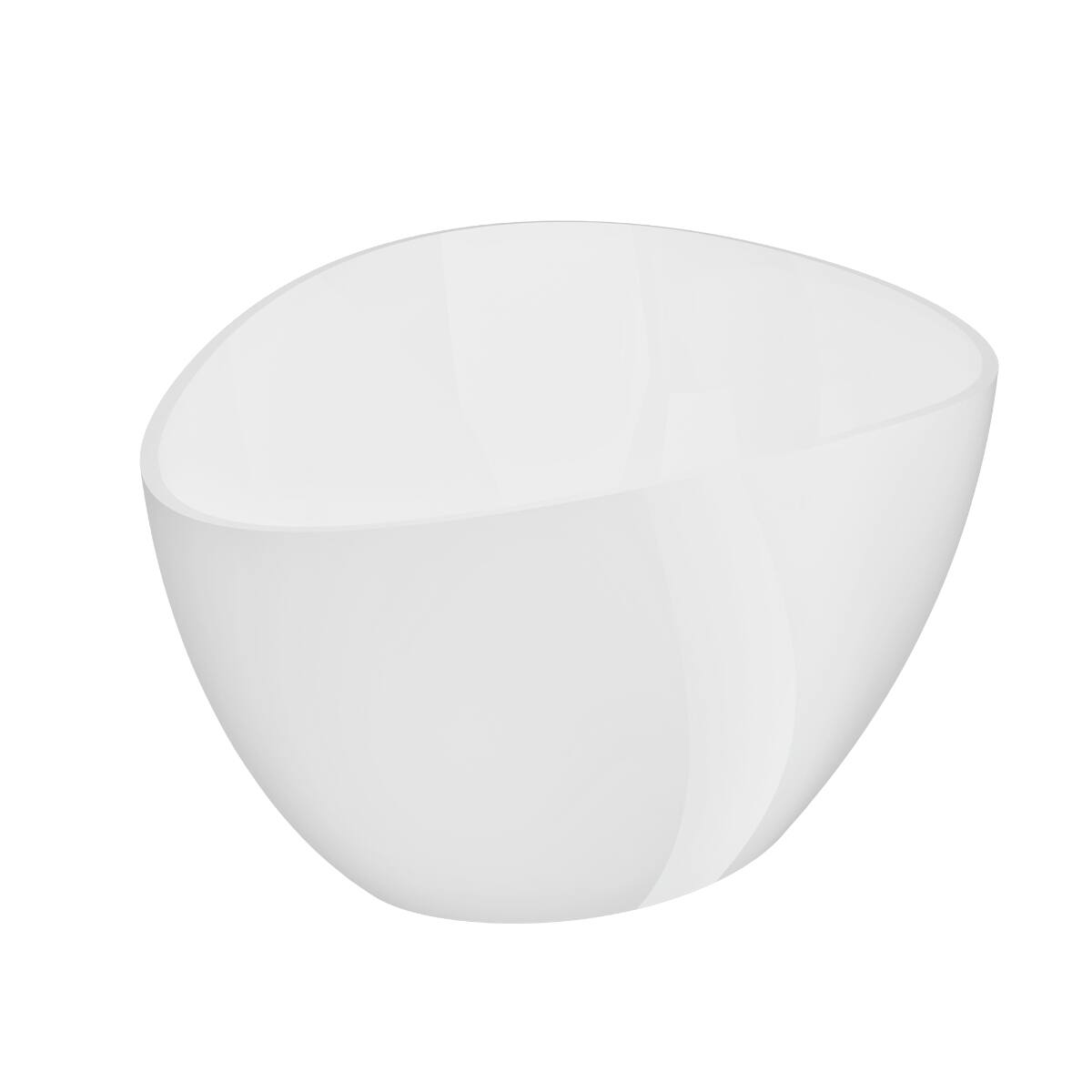 Alt View 6. Loheer - Loheer 63 in Freestanding Solid Surface Soaking Bathtub, Glossy White Stone Resin Tub with Overflow and Pop Up Drain - Glossy White.