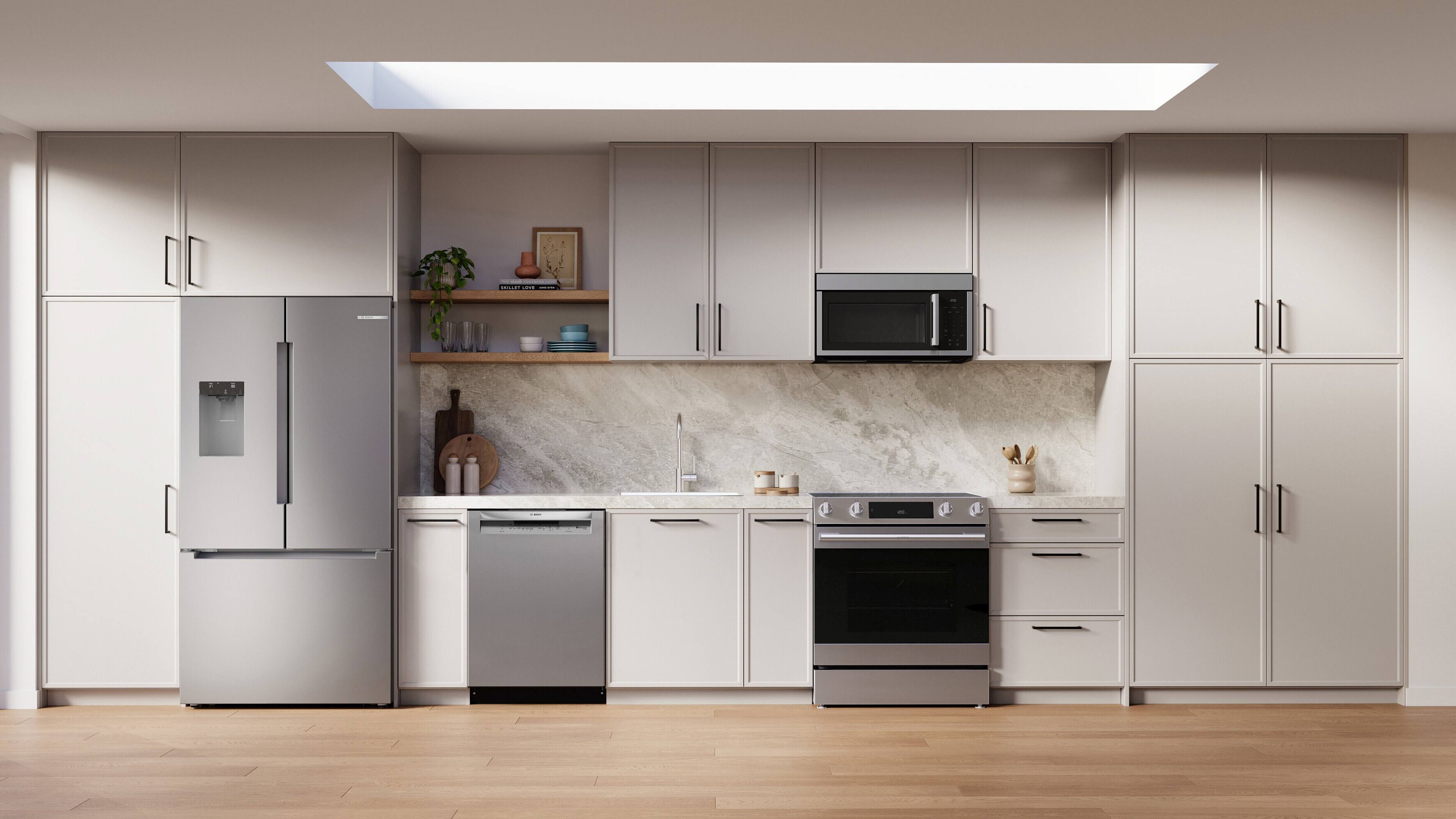 Alt View 11. Bosch - 300 Series 5.8 Cu. Ft. Slide-In Electric Convection Range - Stainless Steel.