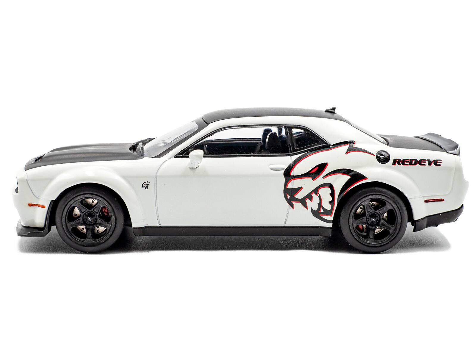 Alt View 1. Solido - 2020 Dodge Challenger SRT Hellcat Redeye Widebody White Knuckle with Matt Black Hood and Top 1/43 Model Car by Solido.