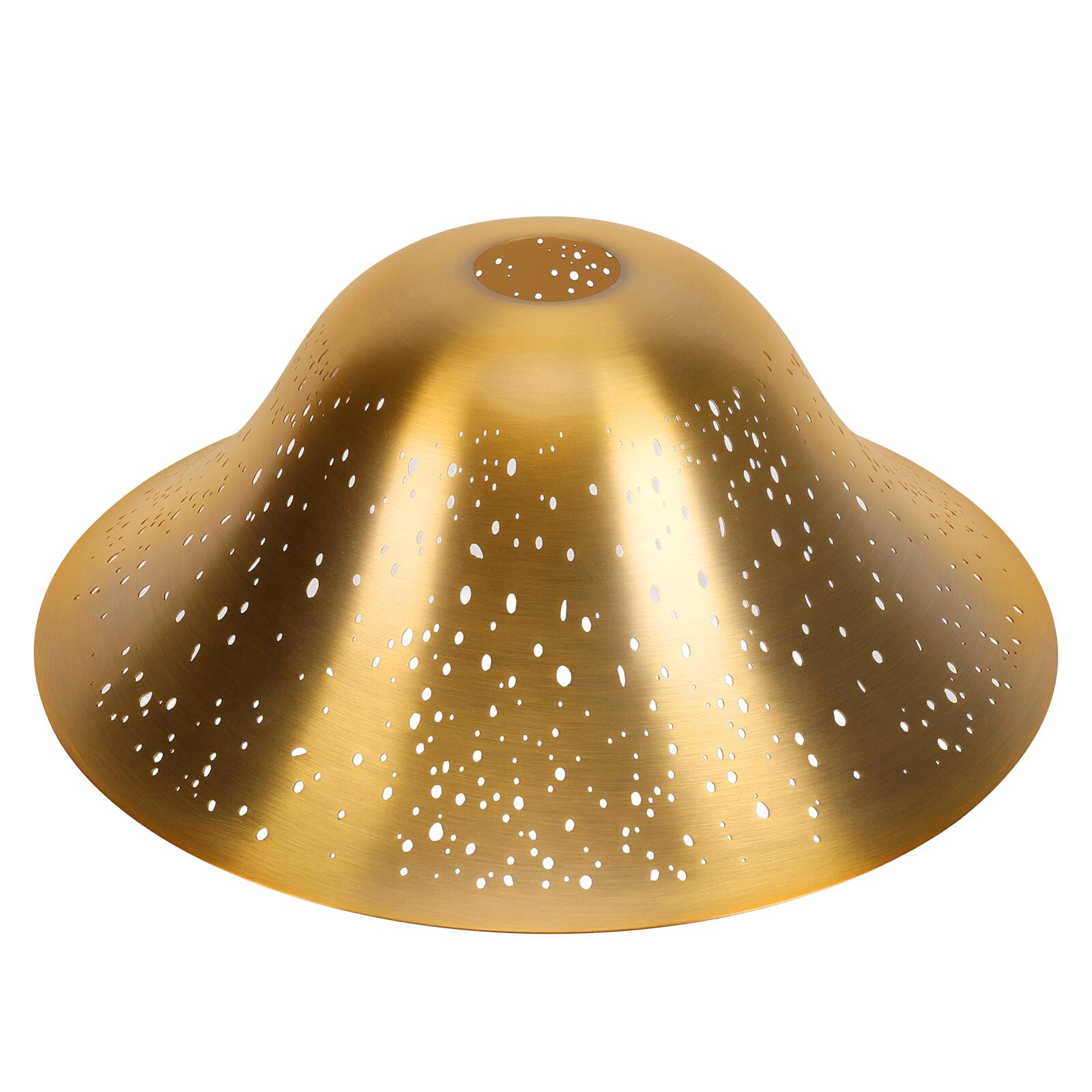 Alucset - Floor Lamp Shade Replacement for Floor Lamp Shade, Etching Modern Stars Metal Lamp Shade Yellow Brass Gold - Yellow Brass&Gold