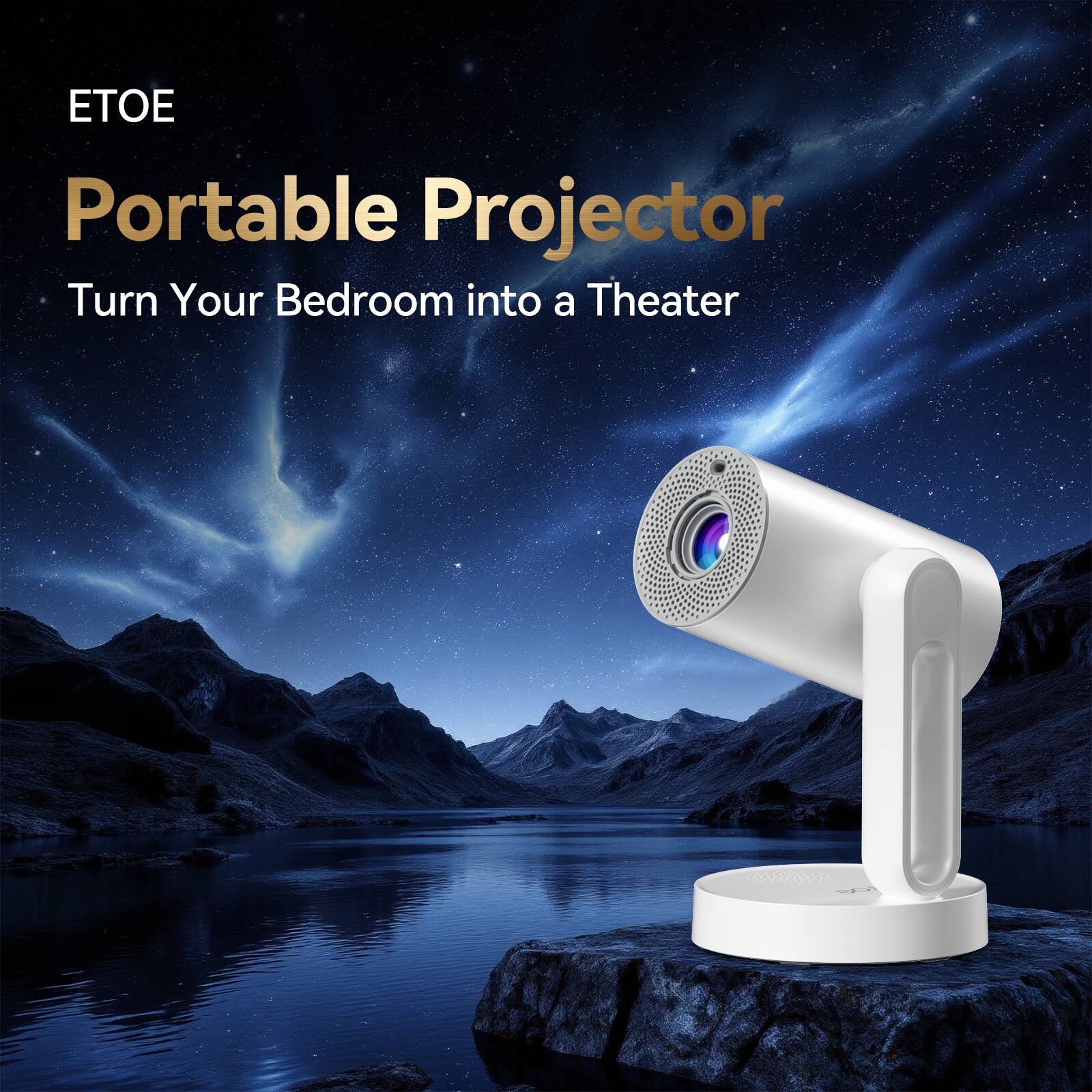 ETOE Starfish 4K HDR Portable Projector, Android TV 11.0 w