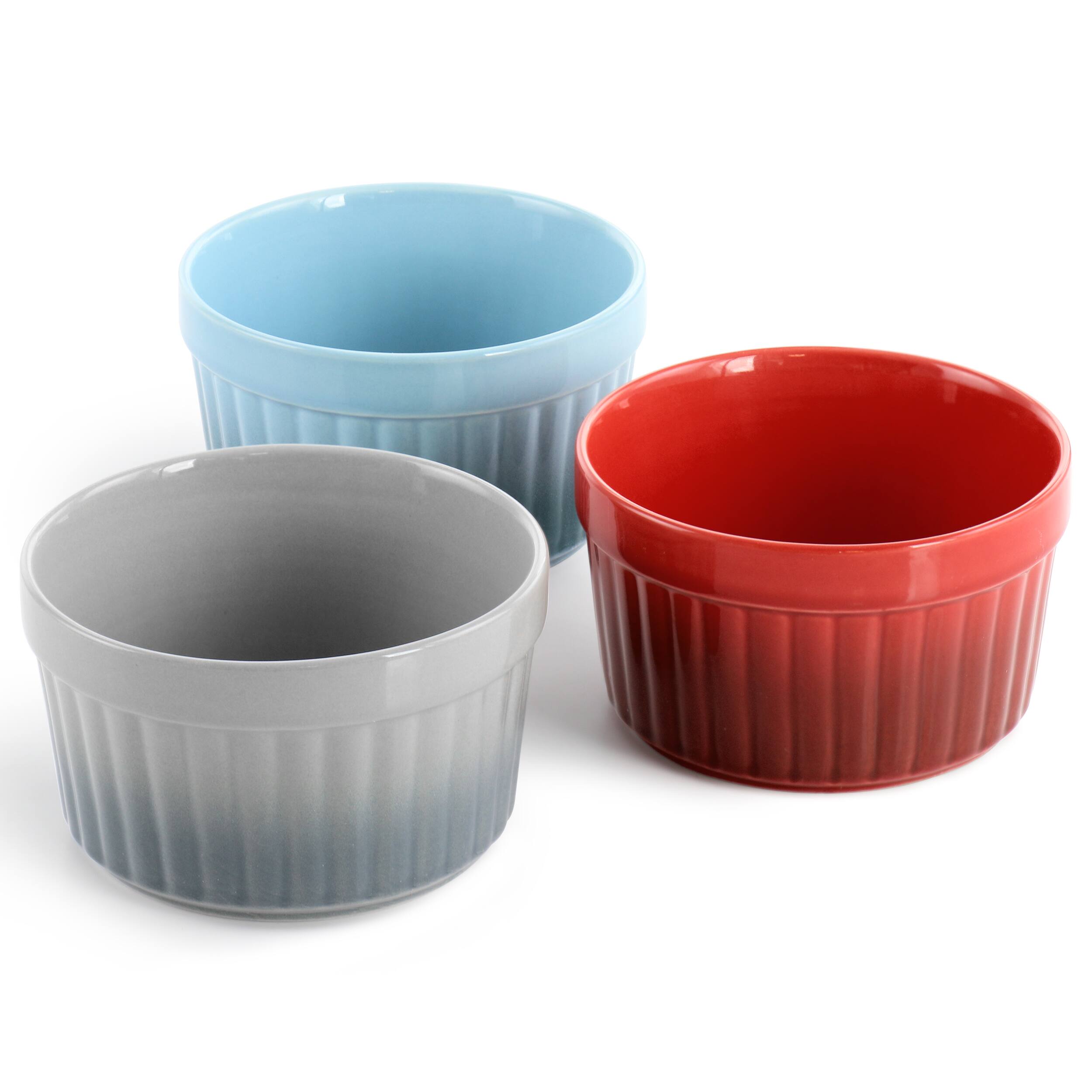 Alt View 1. Crockpot - Crockpot Thornburg 6 Piece 12 Ounce Round Stoneware Ramekin Set in Assorted Colors.