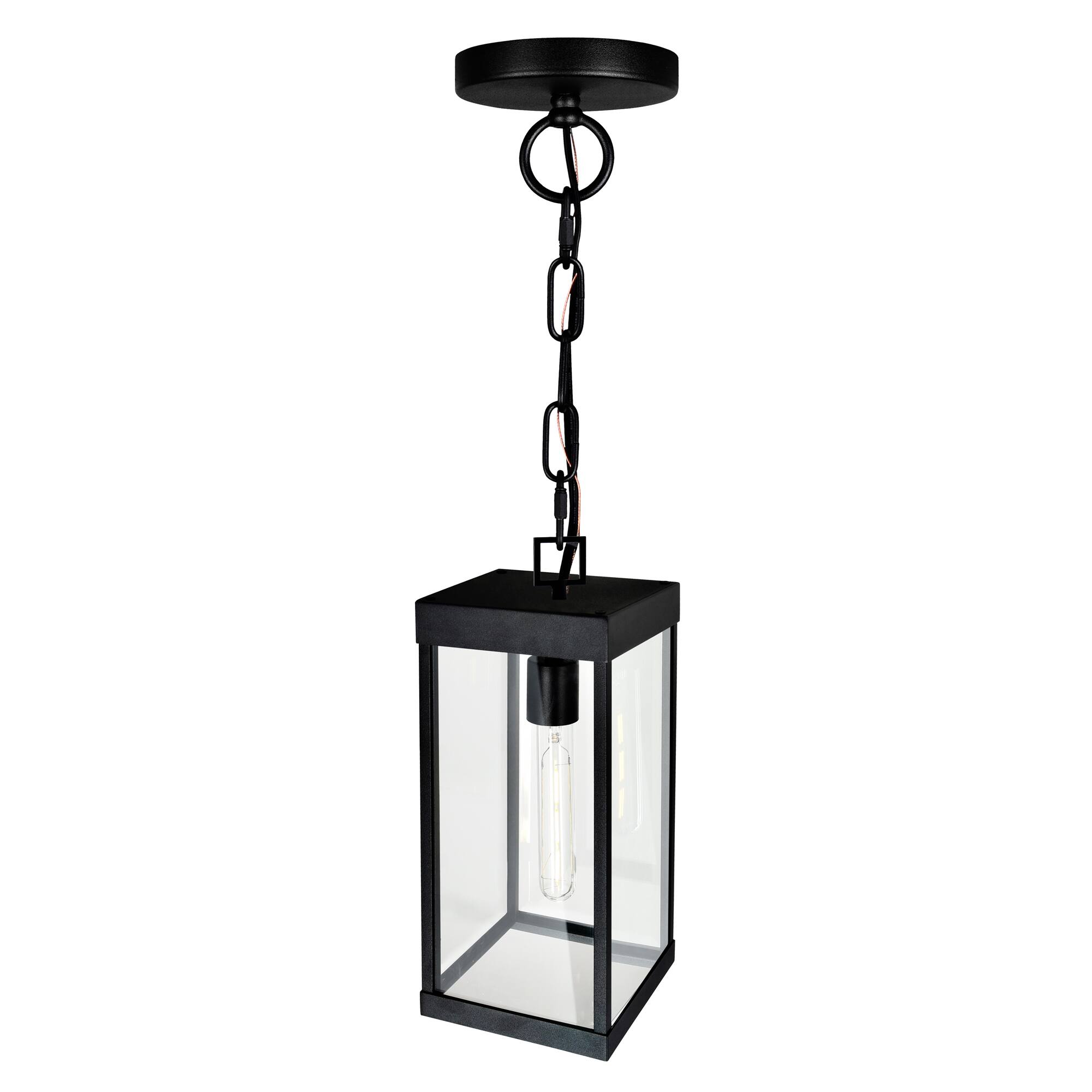 Back. CWI Lighting - Windsor 1 Light Black Outdoor Ceiling Light - Black.