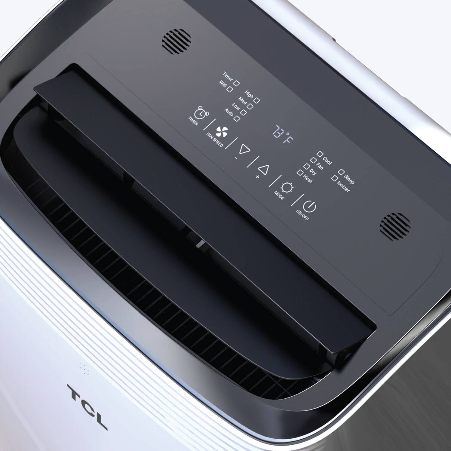 TCL Timer miG High Med Low Auto FAN SPEED + 73 F Cool Fan Dry Heat Sleep lonizer MODE ON/OFF