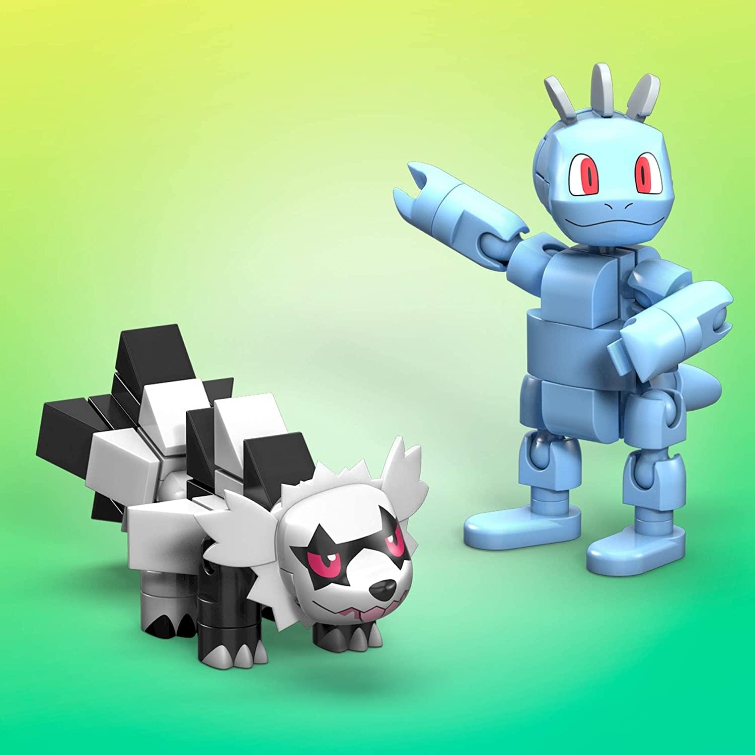 Alt View 10. Pokémon - Pokemon Mega Construx 149 Piece Building Set | Galarian Zigzagoon vs Machop - Red.