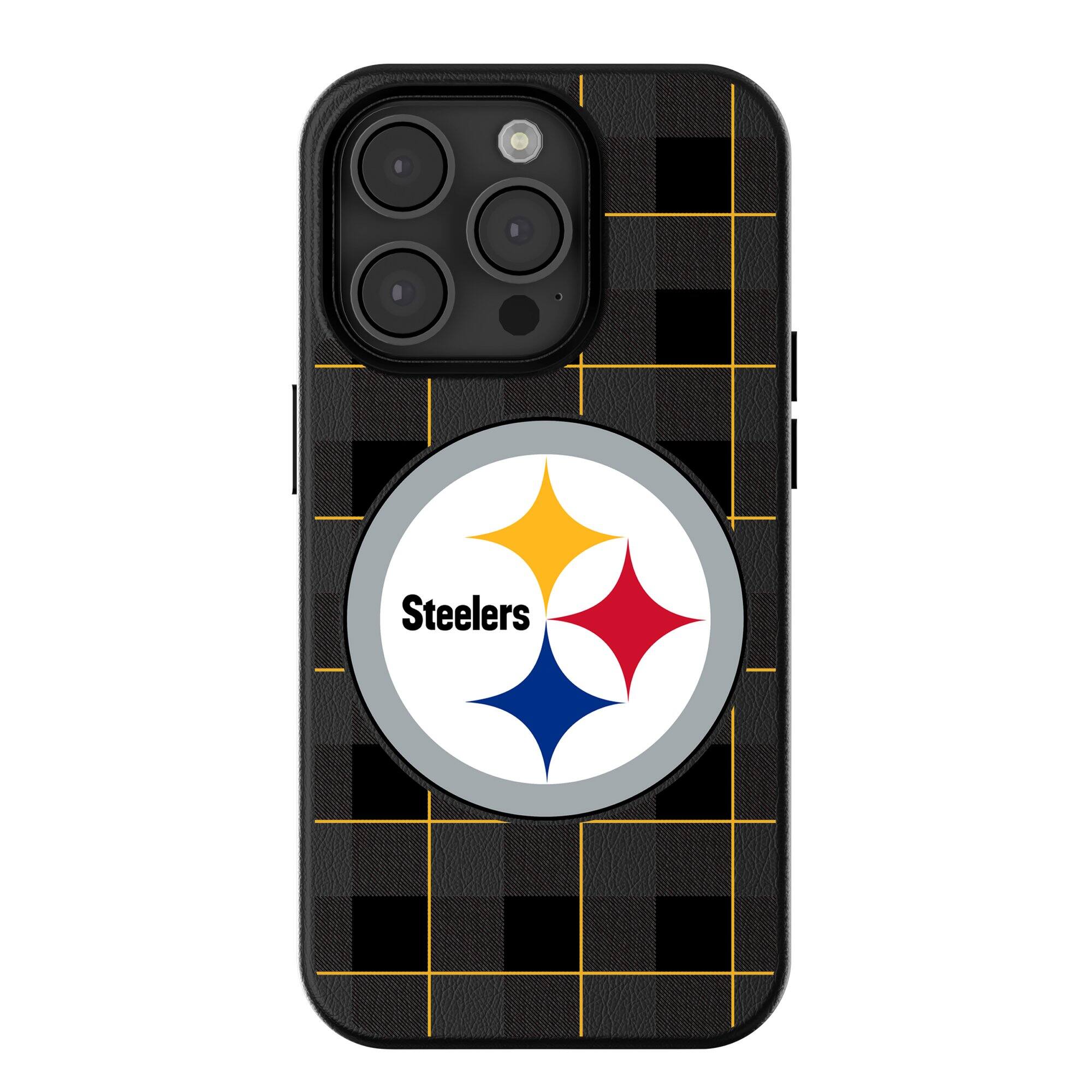 Keyscaper - NFL - Pittsburgh Steelers Plaid Magnetic Bump iPhone Case - 16 Pro - Black price history on PriceWatchPro
