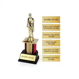Surreal Entertainment - The Office Dundie Award Replica With 6 Interchangeable Plates | 8 Inches Tall - Gold