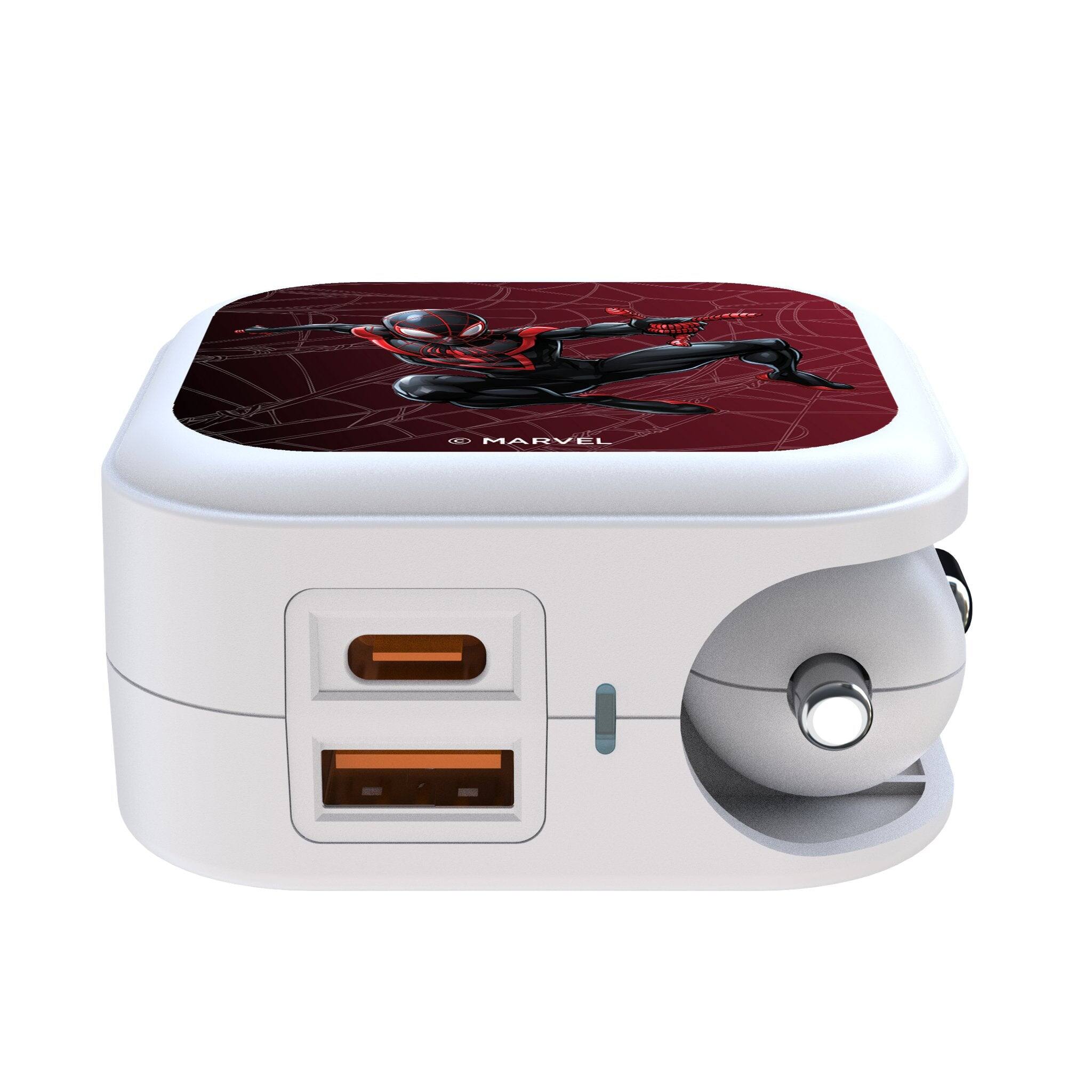 Angle. Keyscaper - Marvel MechLine 2 in 1 USB Charger - Miles Morales.
