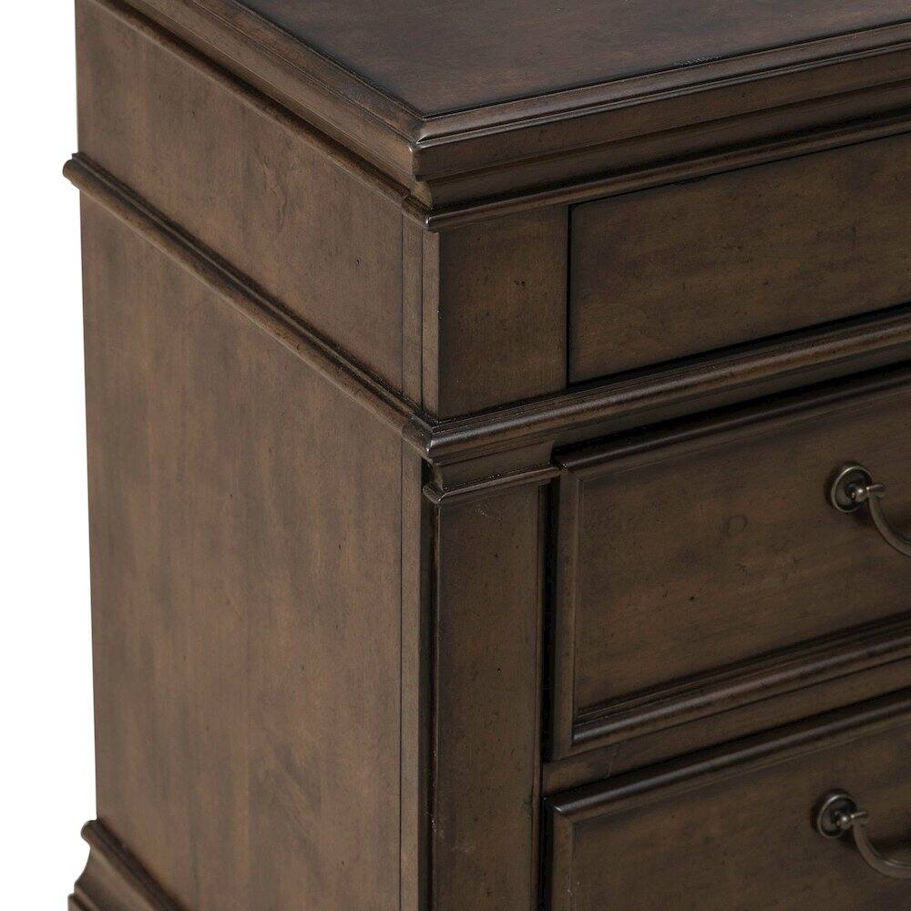 Alt View 9. Liberty Furniture Industries - Arden Road Bedroom Nightstand w/ Charging Station AC USB-A USB-C - Satin Cherry - Satin Cherry.