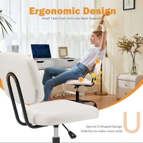 Ergonomic Design  
Small Task Chair with Low Back Support  

Special U-Shaped Design  
Stability to make more solid