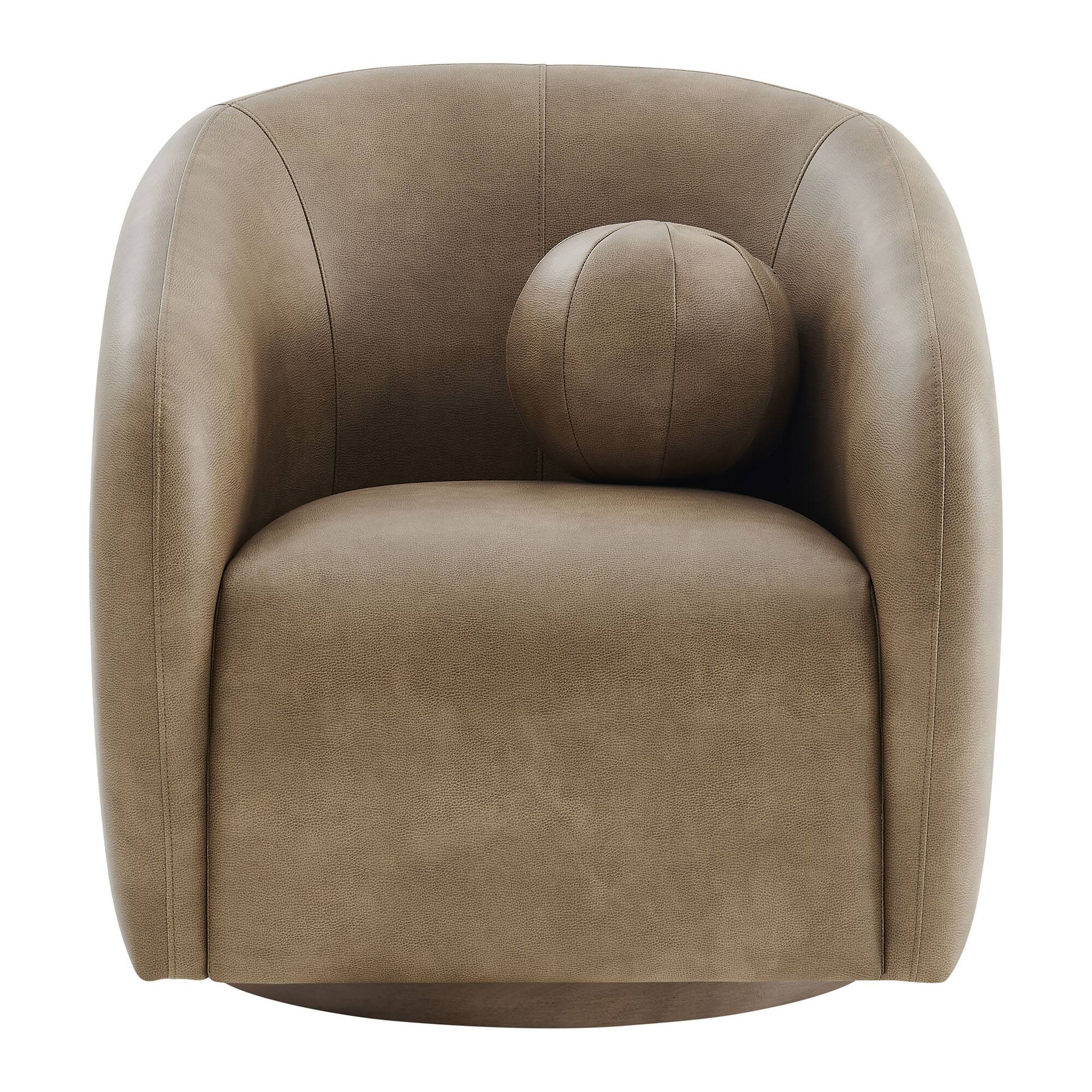 Alt View 4. Modway - Holland Swivel Vegan Leather Armchair by Modway - Mushroom.