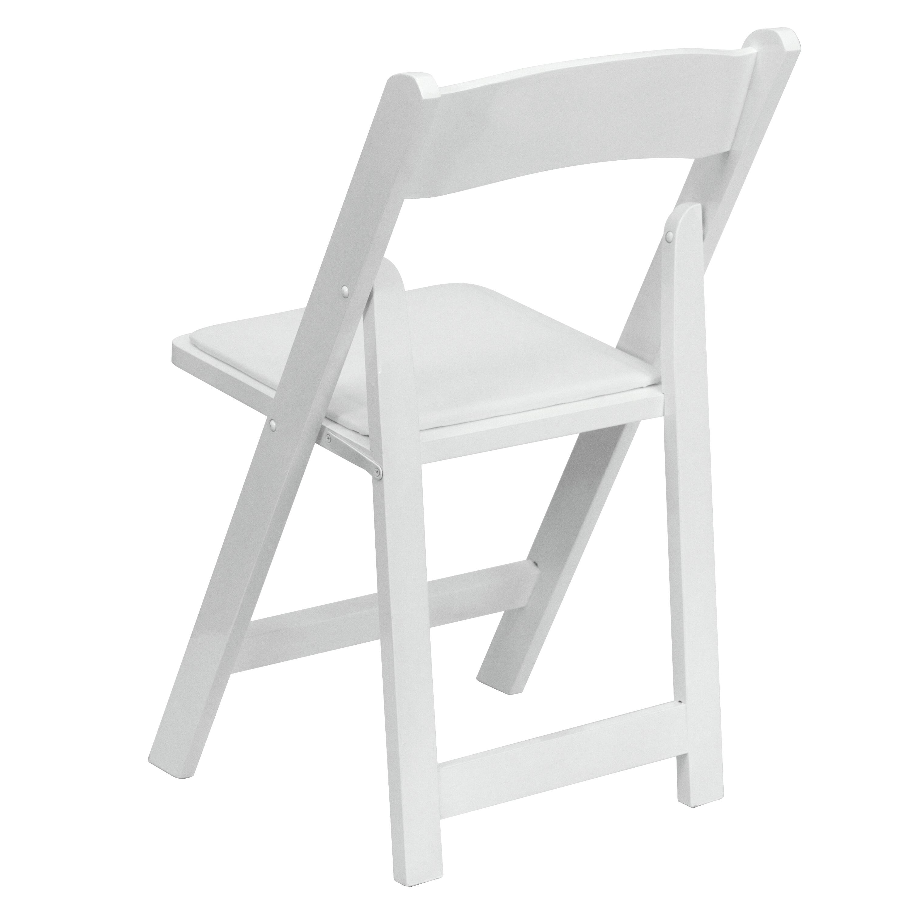 Alt View 6. Emma + Oliver - 2 Pack Wedding Party Event Wood Folding Chair with Vinyl Padded Seat - White.