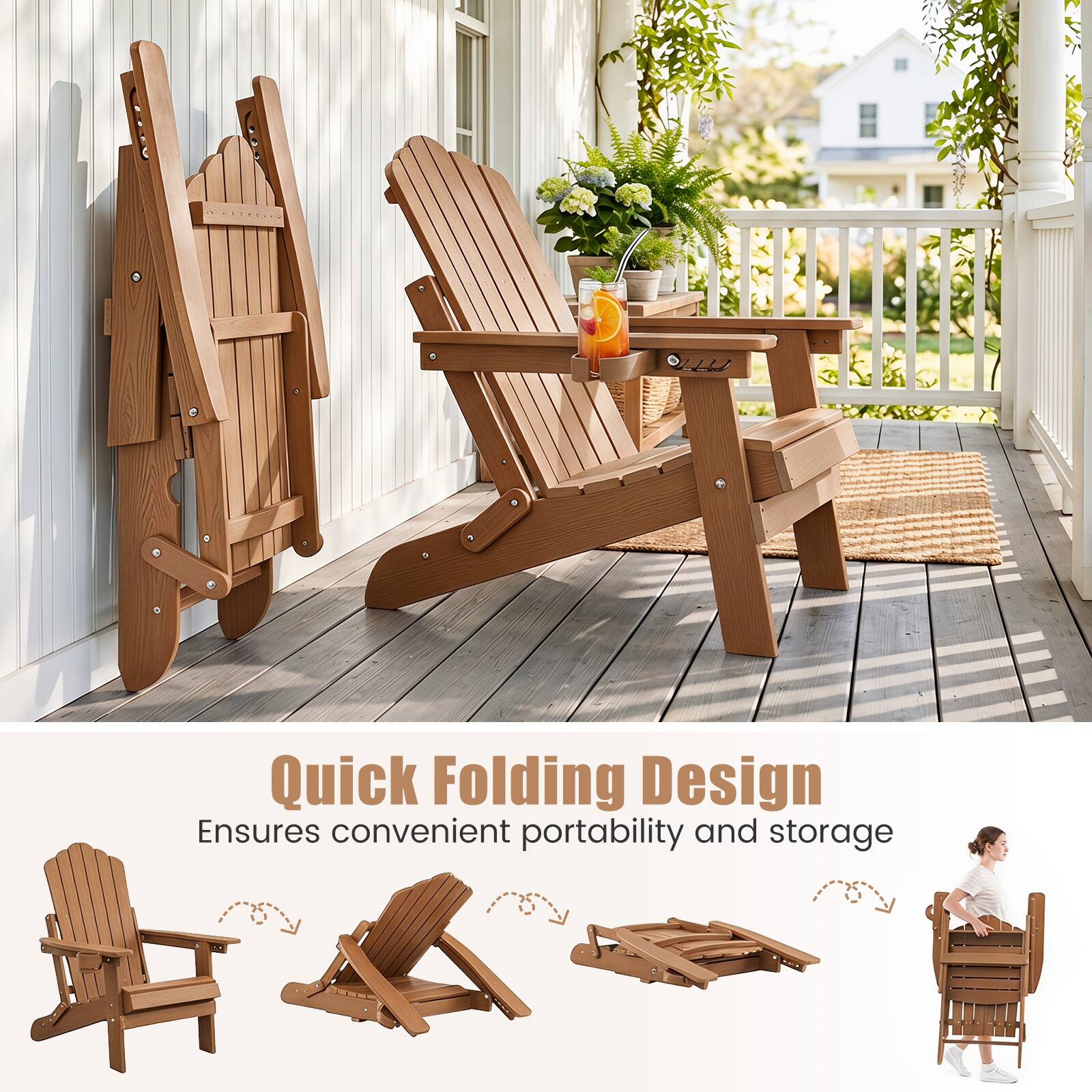 Quick Folding Design  
Ensures convenient portability and storage