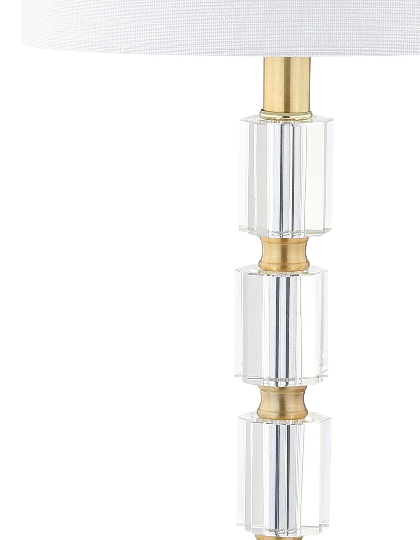 Alt View 6. Jonathan Y - Claire 28.5" Crystal LED Table Lamp, Clear/Brass (Set of 2) - Clear/Brass Gold.