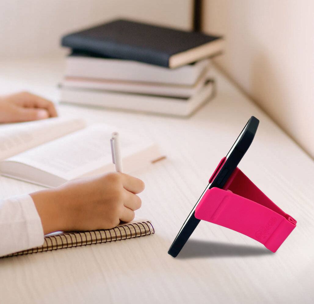 Angle. GoBrands - GatorGrip Phone Stand - Magenta.