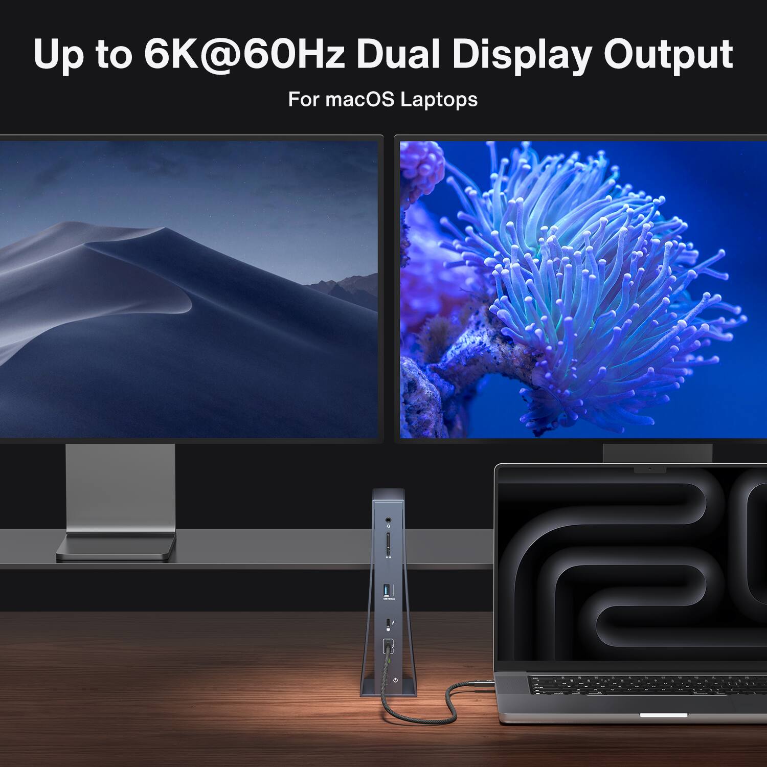 Up to 6K@60Hz Dual Display Output
For macOS Laptops