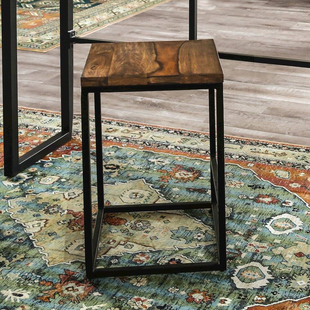 Alt View 2. Furniture of America - Druze Metal Square Barstool in Golden Brown and Black - Brown.