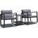 Left. Costway - 3PCS Patio Rattan Furniture Set Rocking Chairs Cushioned Sofa - Gray.