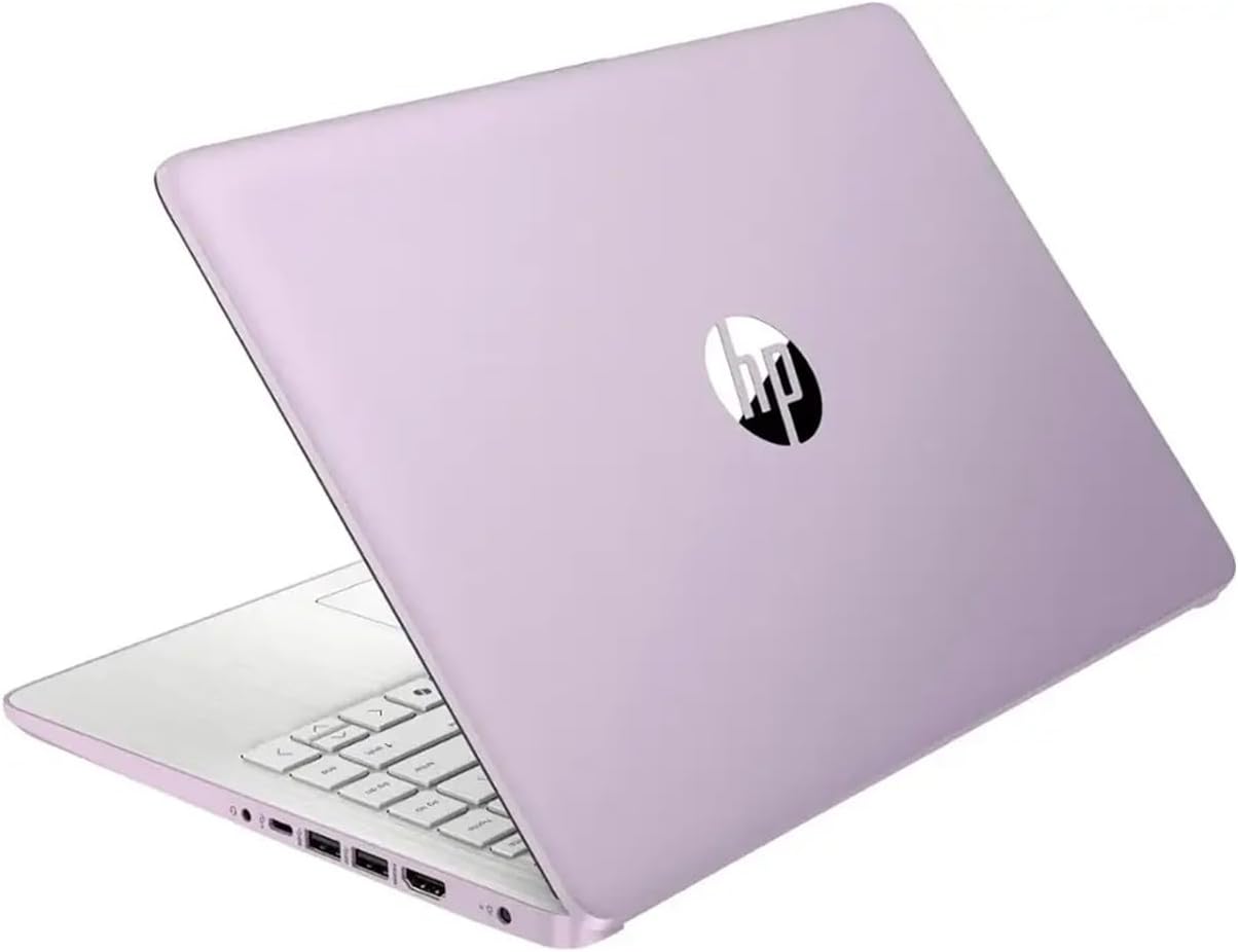 Alt View 8. HP - 14 14" HD LED Ultra-Light Laptop - Intel N150 with 4GB Memory - 256GB storage - Windows 11 - Honey Lavender - Honey Lavender.