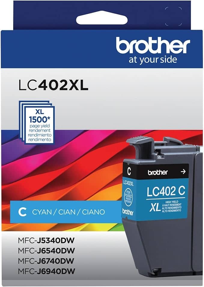Genuine Brother LC402XLC High Yield Cyan Ink Cartridge
