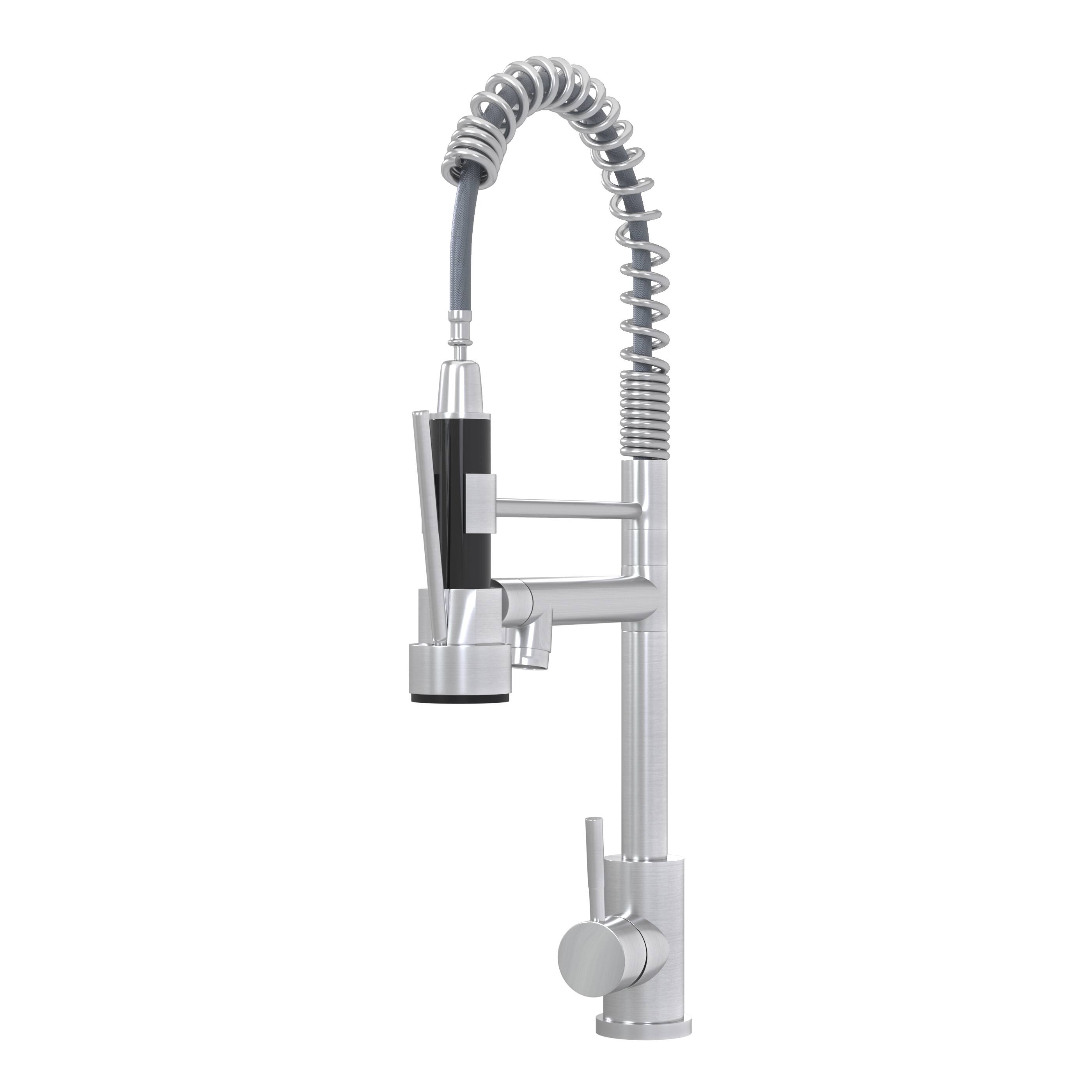 Alt View 4. Bothwa Home - Bothwa Home KF-YQ605-BN 19 - Inch Enzoh Kitchen Faucet in Brushed Nickel Finish - Brushed Gold.