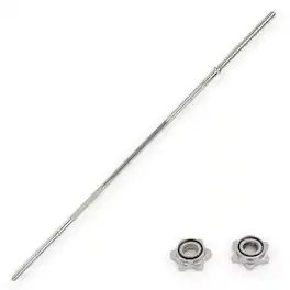Sunny Health & Fitness - 60" Standard Barbell with Star-lock collars, 300 lbs weight capacity - Silver