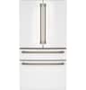 Front. Café - 23.2 Cu. Ft. 4-Door French Door Counter-Depth Smart Refrigerator with Dual Dispense AutoFill Pitcher - Matte White.