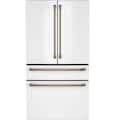 Café - 36 in. Wide 23.2 Cu. Ft. 4-Door French Door Counter-Depth Smart Refrigerator with Dual Dispense AutoFill Pitcher - Matte White