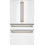 Café - 36 in. Wide 23.2 Cu. Ft. 4-Door French Door Counter-Depth Smart Refrigerator with Dual Dispense AutoFill Pitcher - Matte White