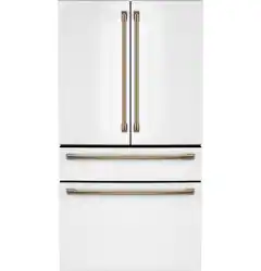 Café - 23.2 Cu. Ft. 4-Door French Door Counter-Depth Smart Refrigerator with Dual Dispense AutoFill Pitcher - Matte White - Front_Zoom