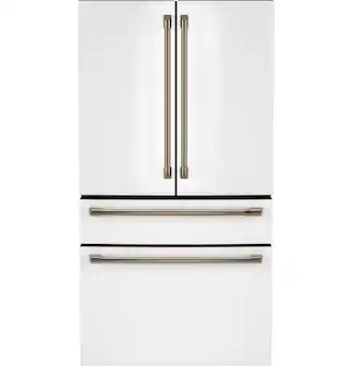 Café - 23.2 Cu. Ft. 4-Door French Door Counter-Depth Smart Refrigerator with Dual Dispense AutoFill Pitcher - Matte White